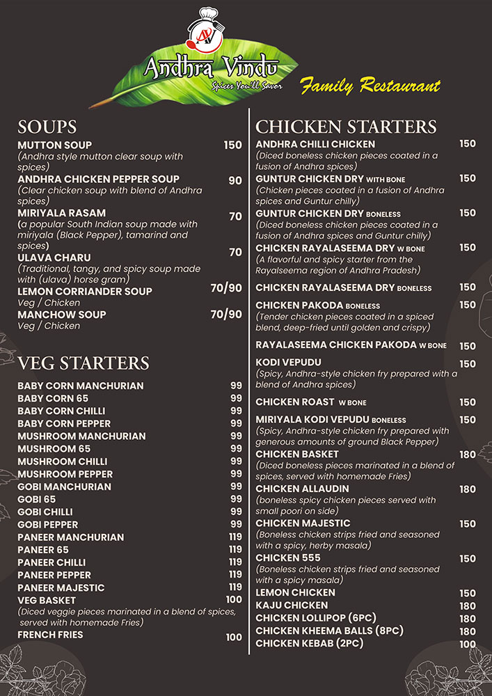 Menu Page 1